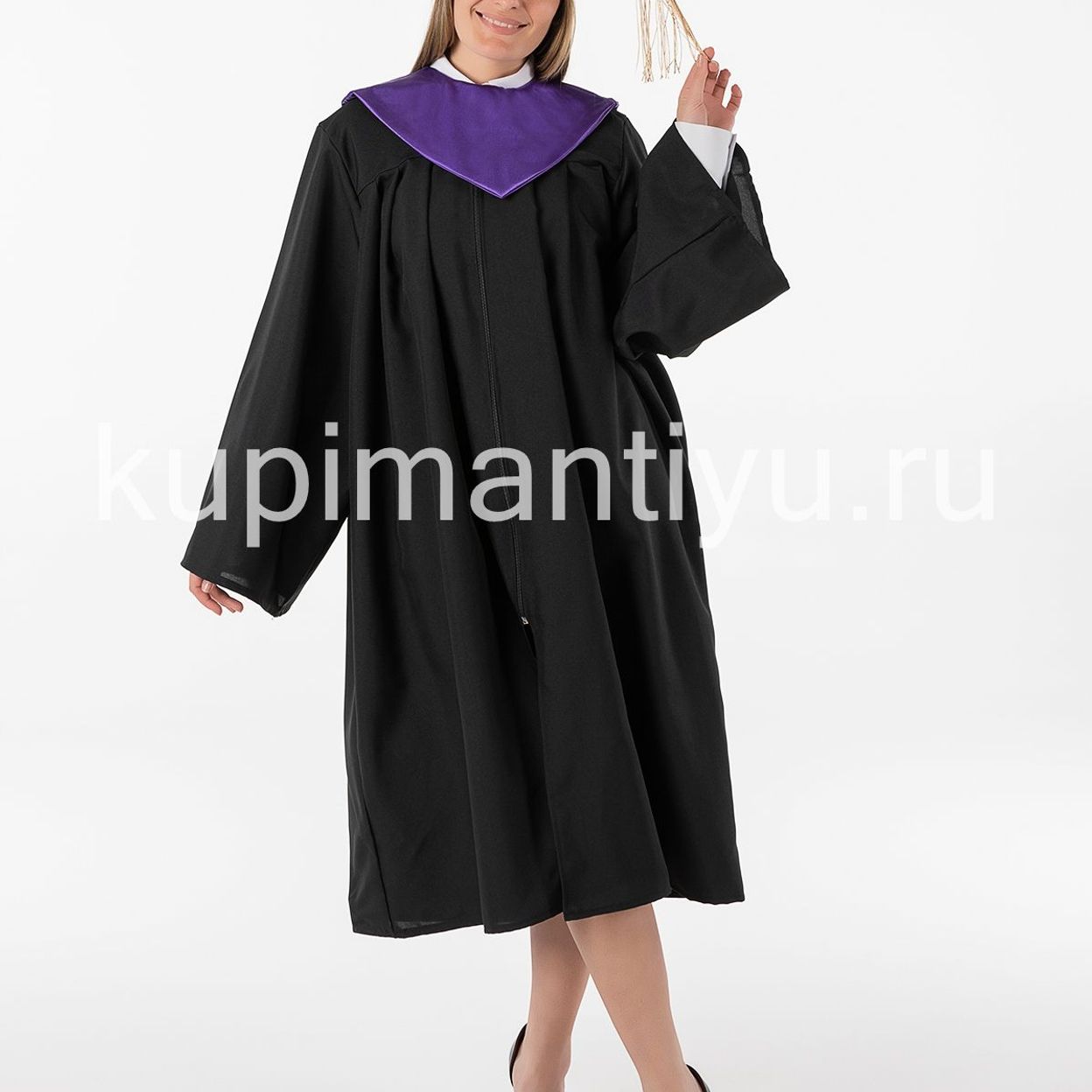 Купить Мантия магистра с шапочкой, розовая накидка фиолетовая