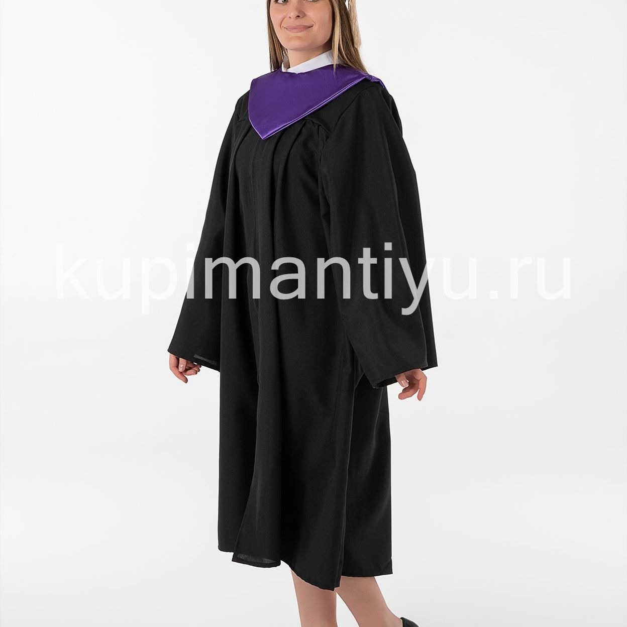 Купить Мантия магистра с шапочкой, розовая накидка фиолетовая