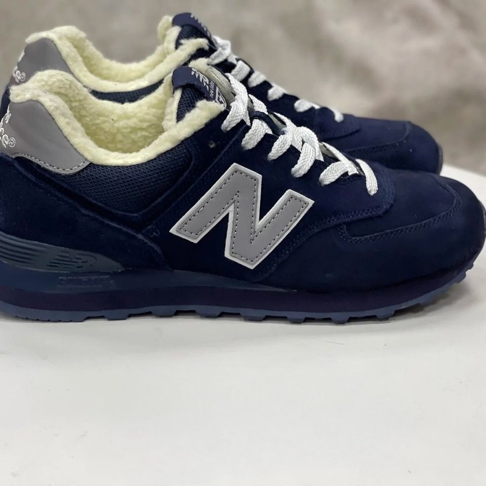 Купить New Balance 574, Blue (мех)