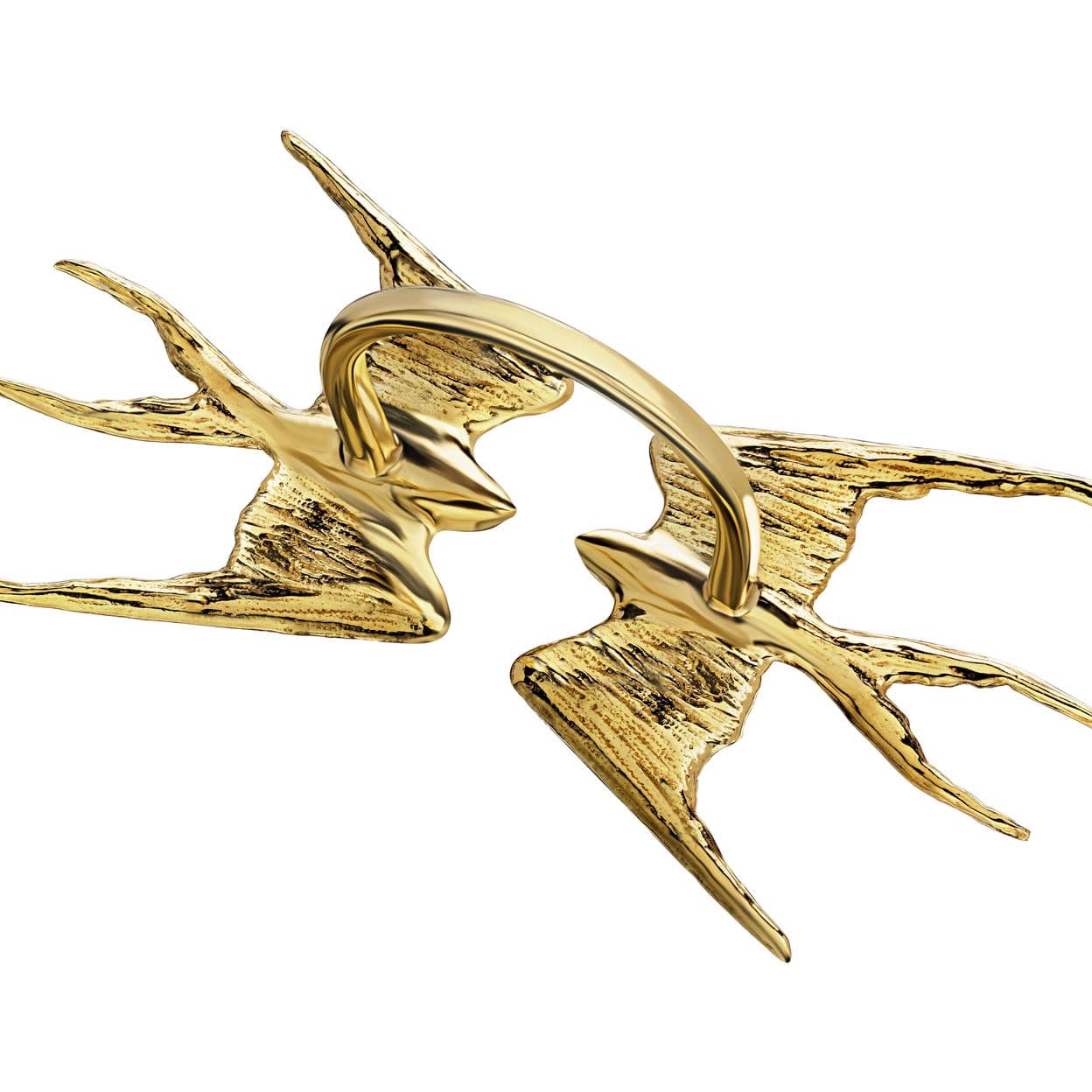 Купить MY SWALLOWS 2.0 Кольцо безразмерное с большими ласточками, позолота