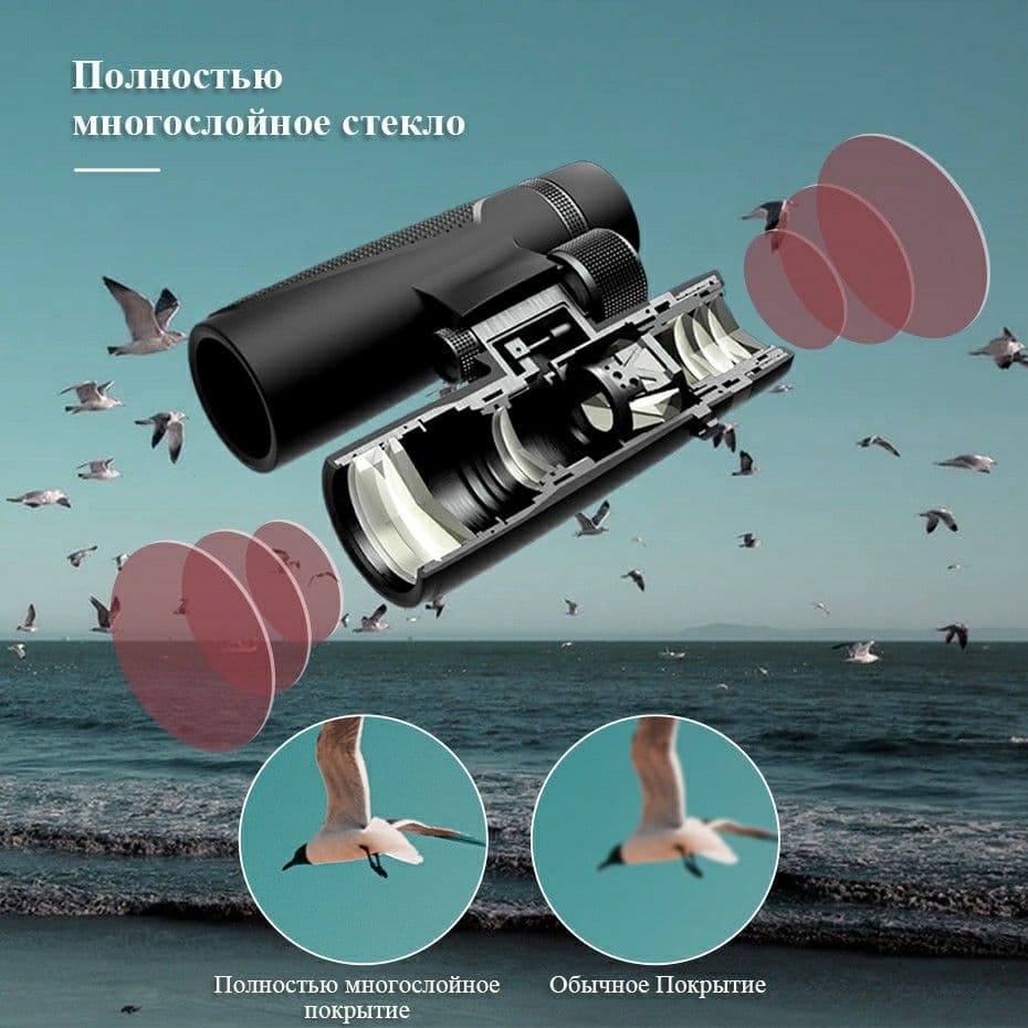 Купить Бинокль SVBONY SV202 ED BAK4 IPX7 8x 32мм водонепроницаемый