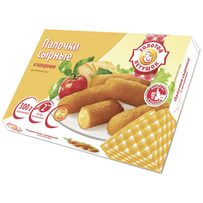 Купить ПАЛОЧКИ СЫРНЫЕ ЗОЛОТОЙ ПЕТУШОК В ПАНИРОВКЕ 300 Г. доставка продуктов Тюмень . доставка продуктов в Тюмени . доставка фруктов Тюмень . доставка 