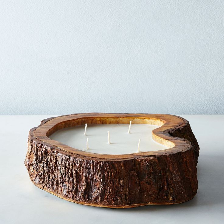 Купить Свеча в деревянном подсвечнике от 300 до 700 мл