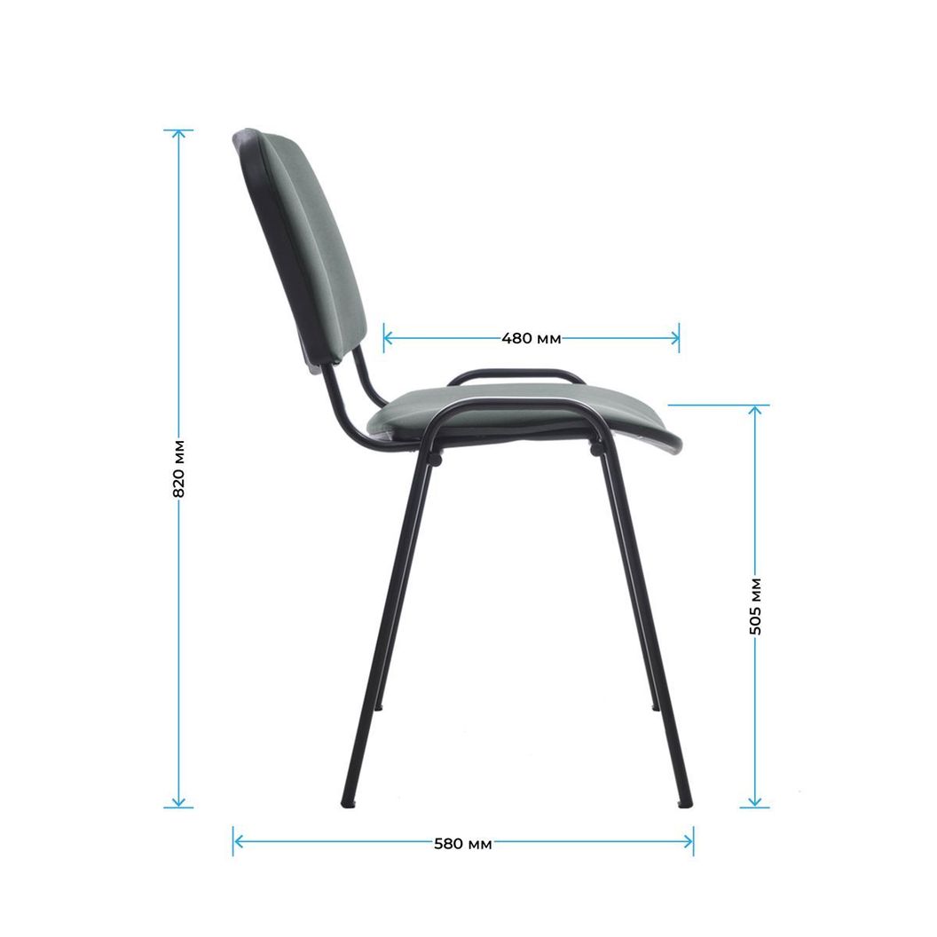 Купить Стул Helmi HL-F01 "Изо", каркас черный, обивка кожзам серый. Артикул 359862