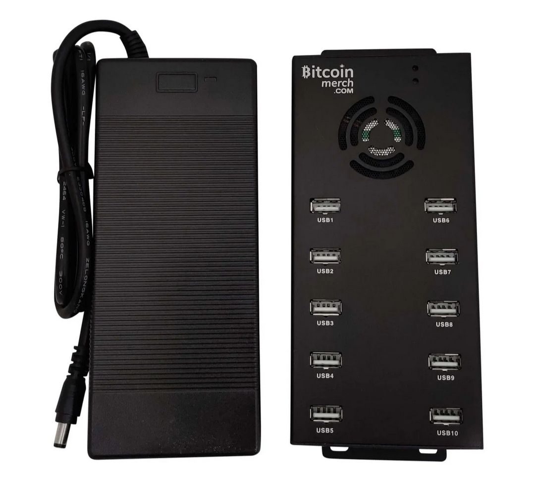 Купить BIZZAN - 10 Port Powered USB Hub / [Bitcoin Merch]