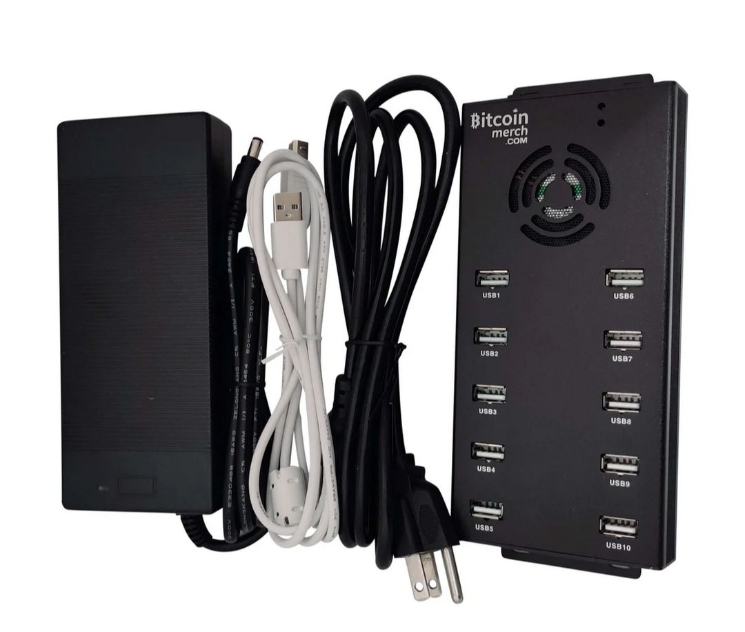 Купить BIZZAN - 10 Port Powered USB Hub / [Bitcoin Merch]