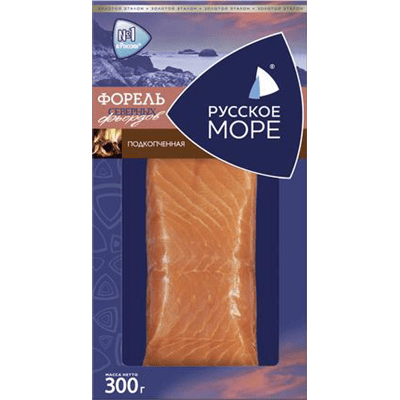 Купить ФОРЕЛЬ РУССКОЕ МОРЕ ФИЛЕ КУСОК ПОДКОПЧЕНАЯ 300Г. Доставка продуктов Тюмень . Рыба Тюмень . Доставка продуктов в Тюмени