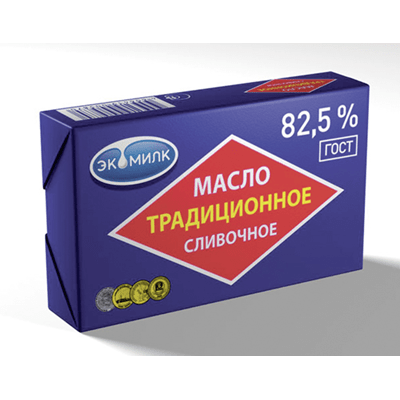Купить МАСЛО СЛИВОЧНОЕ ЭКОМИЛК ТРАДИЦИОННОЕ 82,5% 180 Г. доставка продуктов Тюмень . доставка продуктов в Тюмени . доставка фруктов Тюмень . доставка 