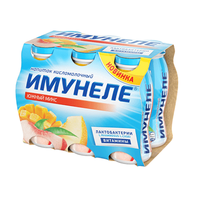 Купить НАПИТОК КИСЛОМОЛОЧНЫЙ ИМУНЕЛЕ ПЕРСИК-МАНДАРИН-ДЫНЯ В УПАКОВКЕ 6 ШТ. Х 100 Г . доставка продуктов тюмень . доставка продуктов в тюмени . доставк