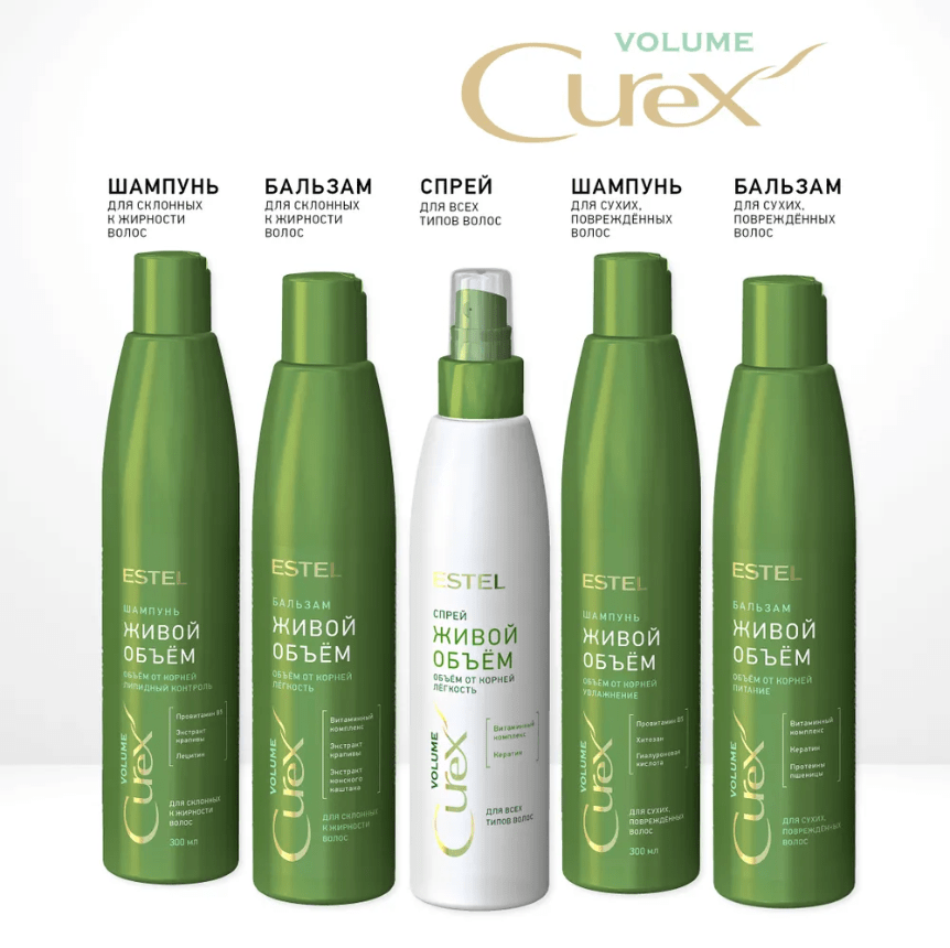 Купить Спрей «Живой объём» для всех типов волос CUREX VOLUME, 200 мл