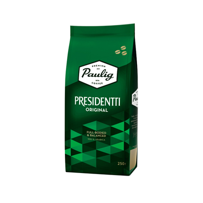Купить PAULIG КОФЕ В ЗЕРНАХ НАТУРАЛЬНЫЙ ЖАРЕНЫЙ PRESIDENTTI ORIGINAL 250 Г. доставка продуктов Тюмень . доставка продуктов в Тюмени . доставка фруктов