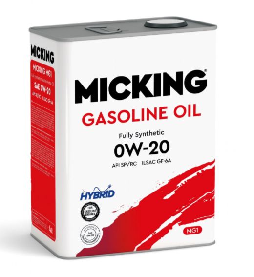 Купить Моторное масло Micking Gasoline Oil MG1 0W-20 синтетическое API SP/RC для бензиновых двигателей 4л