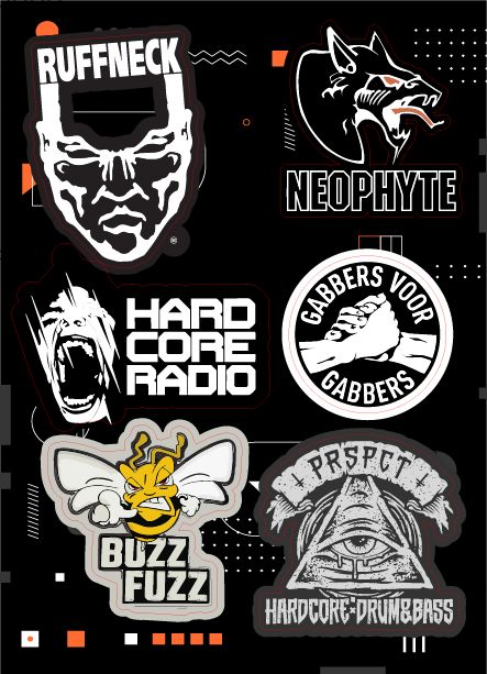Купить Набор стикеров HARDCORE Stickerpack - наклейки посвященные габбер музыке