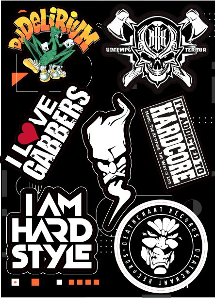 Купить Набор стикеров HARDCORE Stickerpack - наклейки посвященные габбер музыке