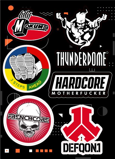 Купить Набор стикеров HARDCORE Stickerpack - наклейки посвященные габбер музыке