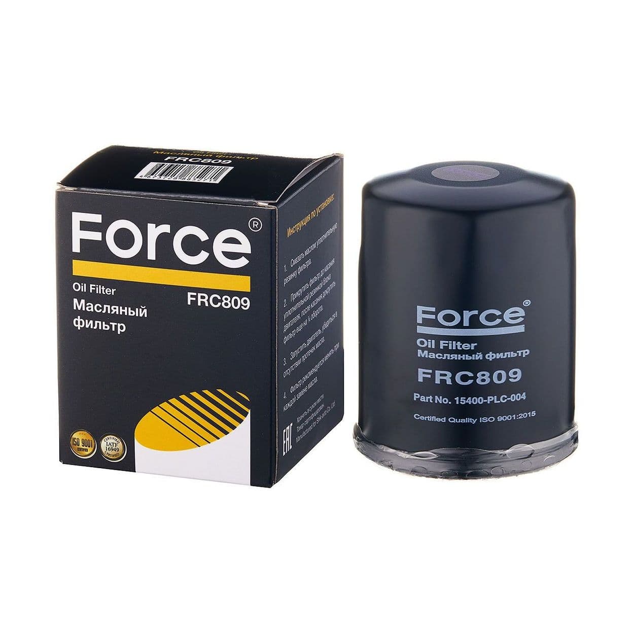 Купить Фильтр масляный FORCE FRC809 (15400-PLC-004,15400-RAF-T01) (аналог VIC C-809)