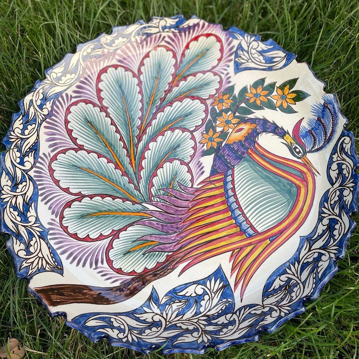 Купить Ляган, Узбекская посуда (Жар птица), 38 см.