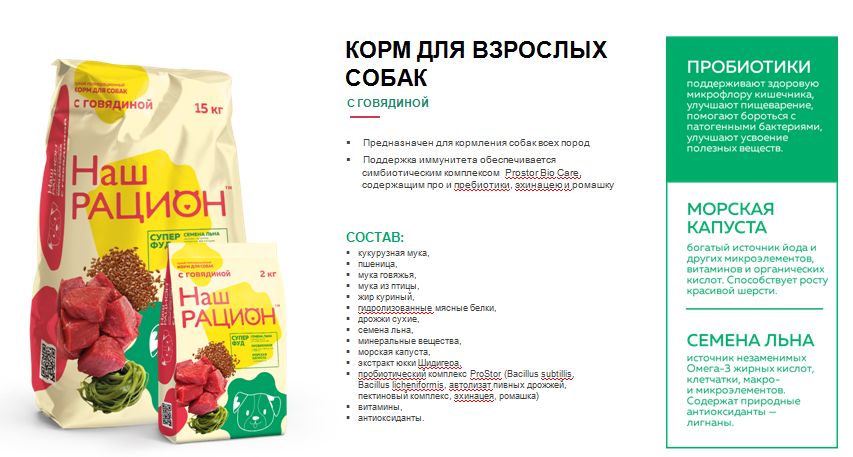 Купить Корм Сухой для взрослых собак Наш Рацион мясное ассорти 15 кг