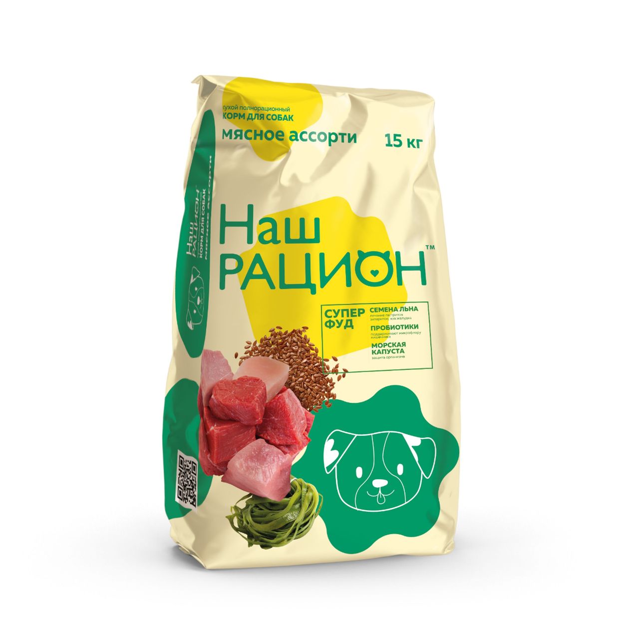 Купить Корм Сухой для взрослых собак Наш Рацион мясное ассорти 15 кг