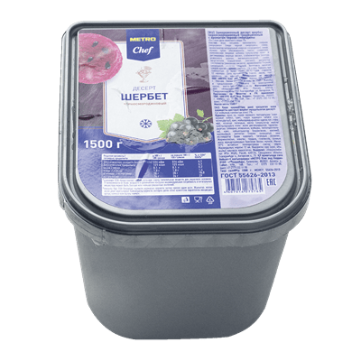 Купить МОРОЖЕНОЕ ЩЕРБЕТ METRO CHEF ЧЕРНАЯ СМОРОДИНА 1,5 КГ. доставка продуктов Тюмень . доставка продуктов в Тюмени . доставка фруктов Тюмень . достав