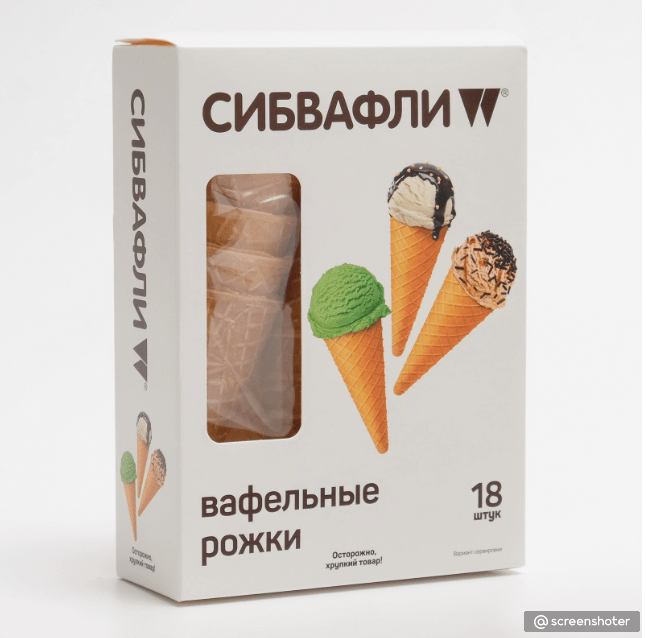 Купить Вафельные рожки «Сибвафли»,18 шт., 105 х 47 мм
