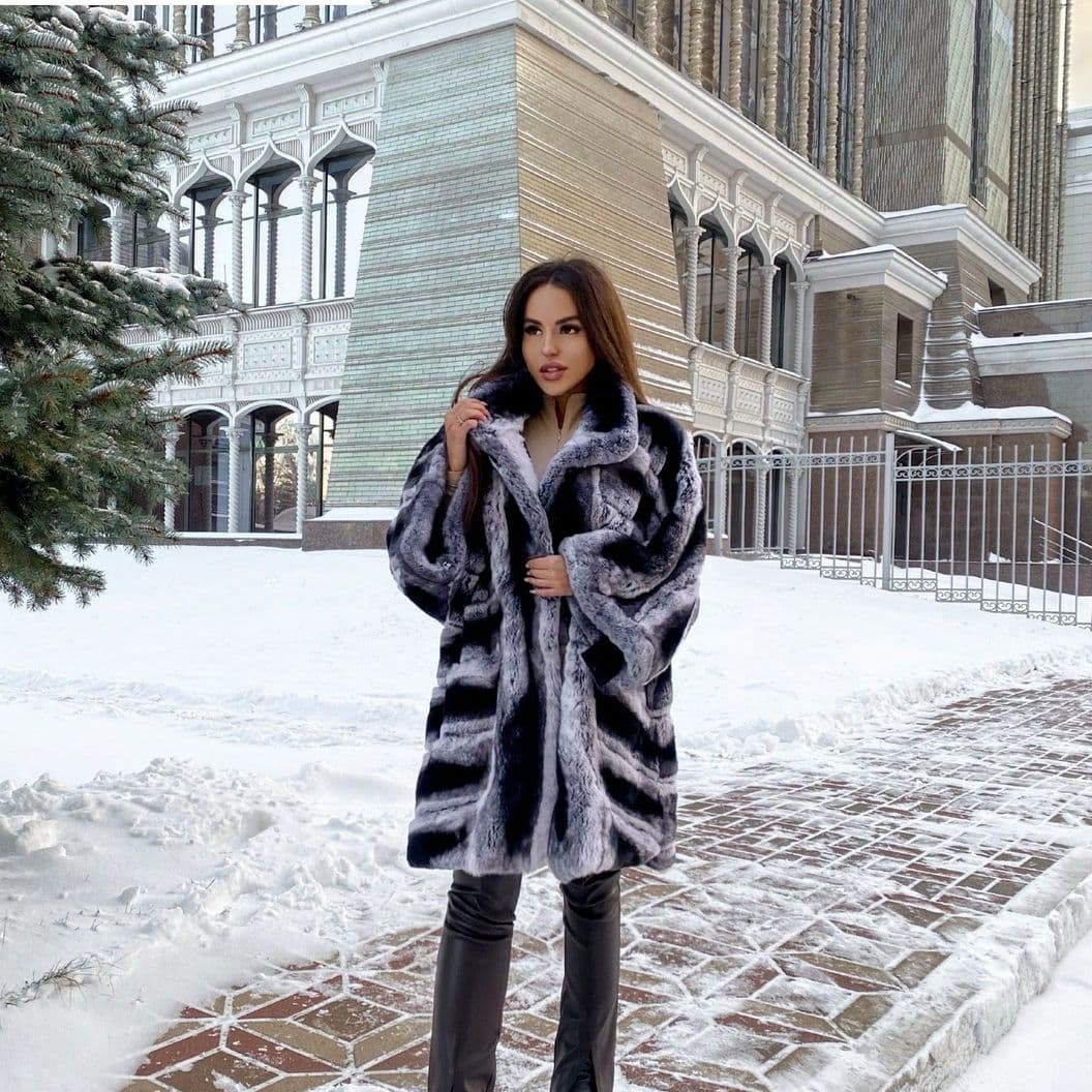 Купить Шуба из шиншиллового кролика рекс