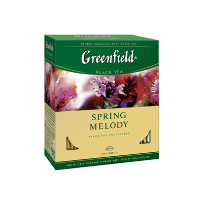 Купить GREENFIELD ЧАЙ SPRING MELODY 100 ШТ. Х 1,5  Г. доставка продуктов Тюмень . доставка продуктов в Тюмени . доставка фруктов Тюмень . доставка фру