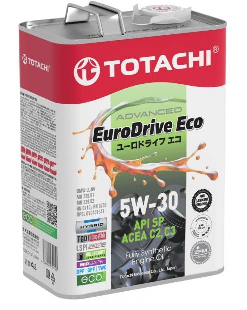 Купить Синтетическое моторное масло TOTACHI EURODRIVE ECO Fully Synthetic 5W-30 API SP, ACEA C2/C3, ILSAC GF-6A 4л